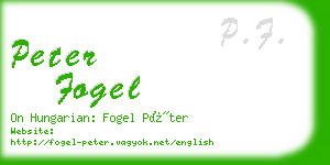 peter fogel business card